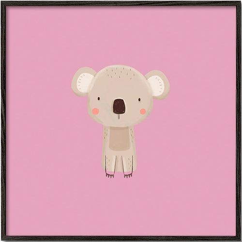 Lámina infantil: koala rosa minimal – Black Frame