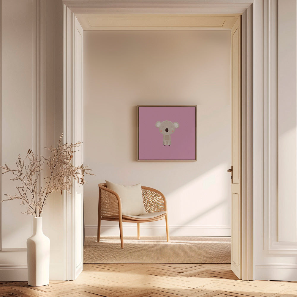 Lámina infantil: koala rosa minimal – Canvas1