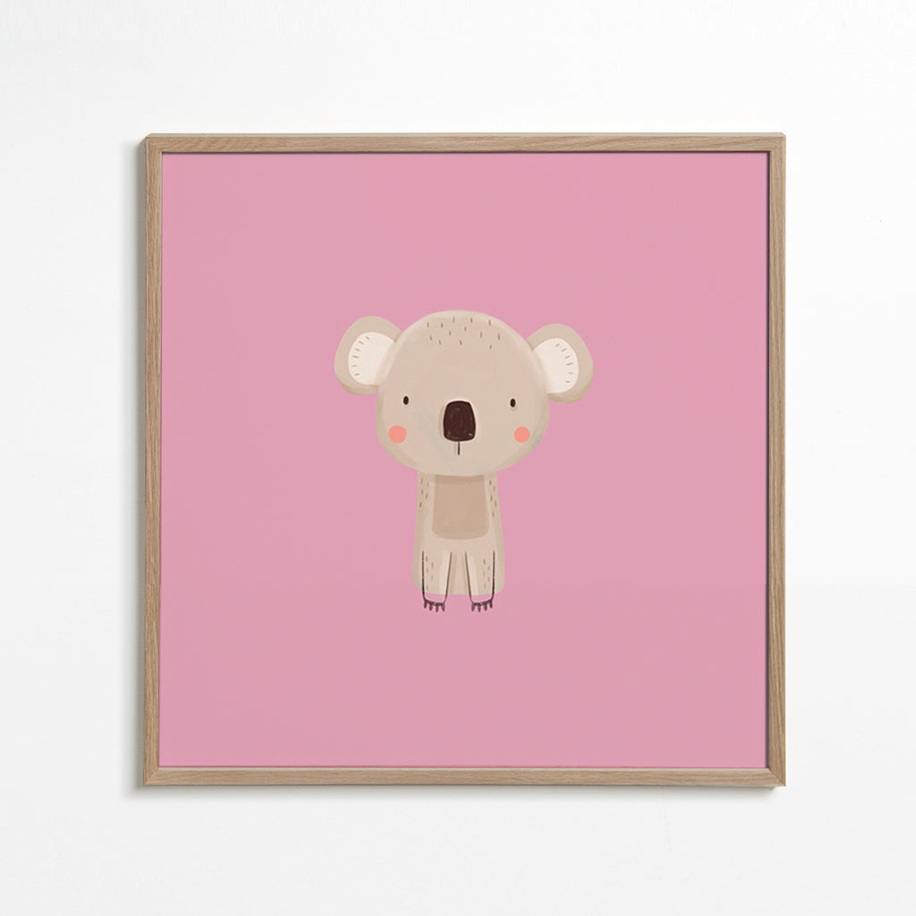 Lámina infantil: koala rosa minimal – Oak Frame