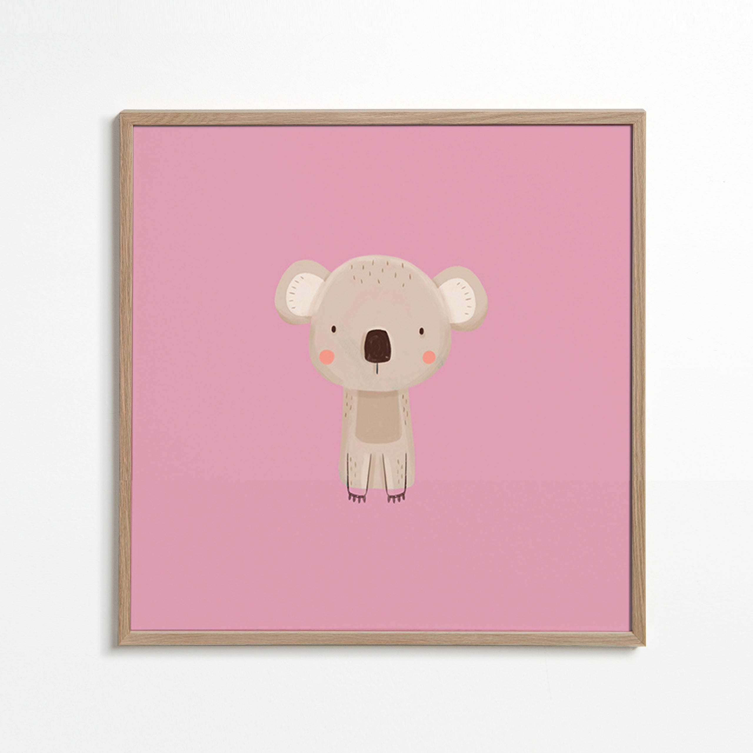 Lámina infantil: koala rosa minimal – Oak Frame