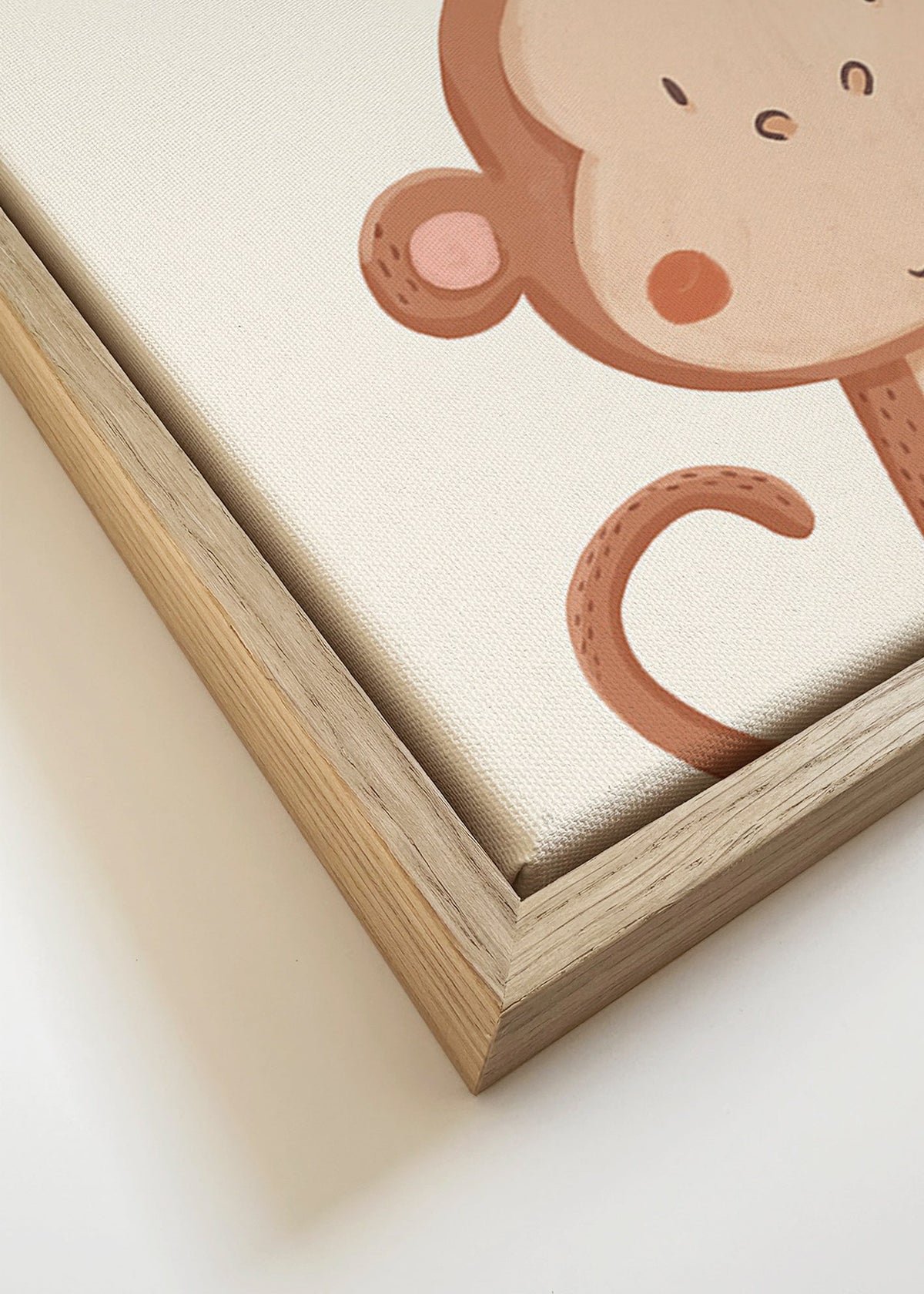 Lámina infantil mono sonriente – Canvas detail