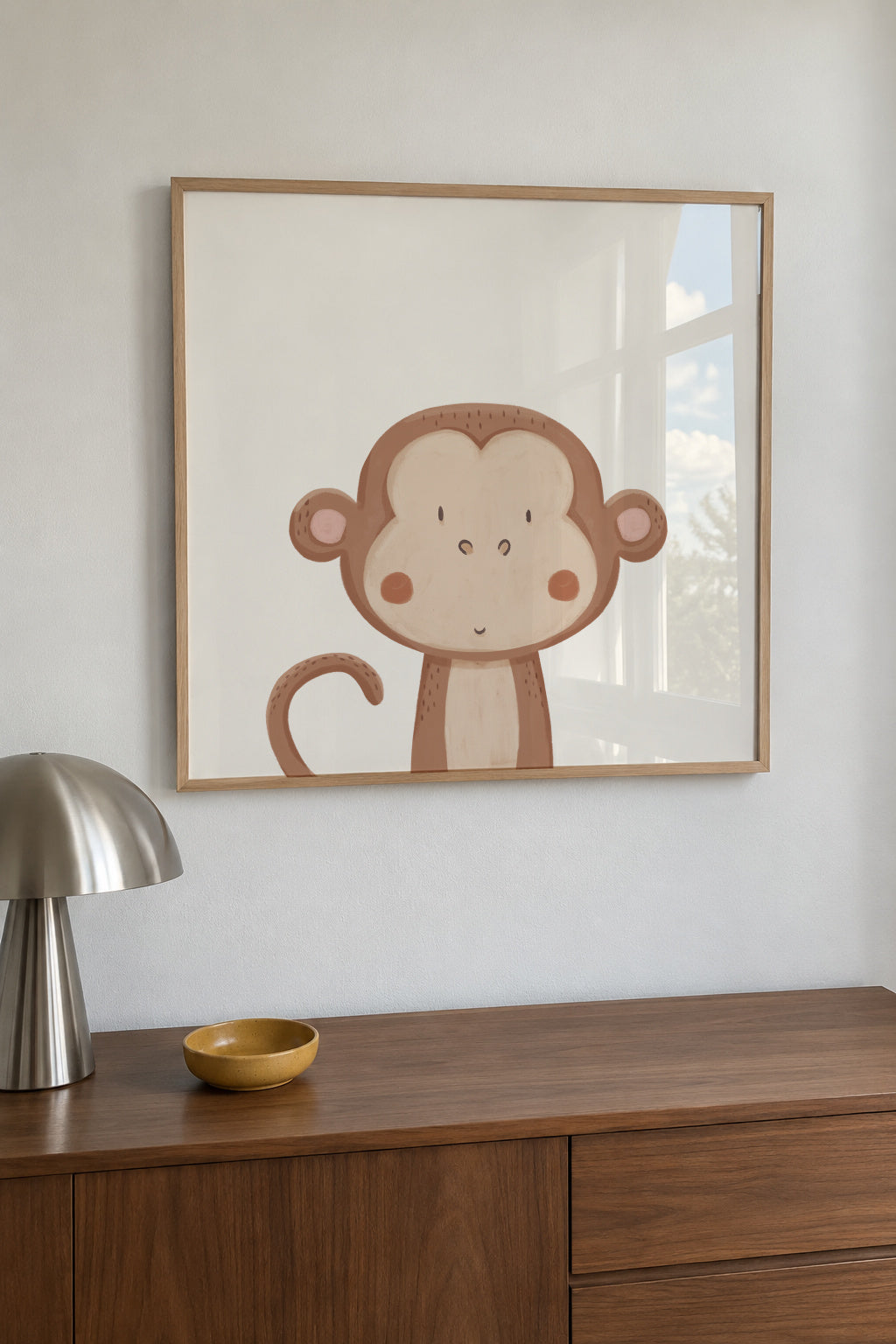Sweet monkey - Framed poster in an interior