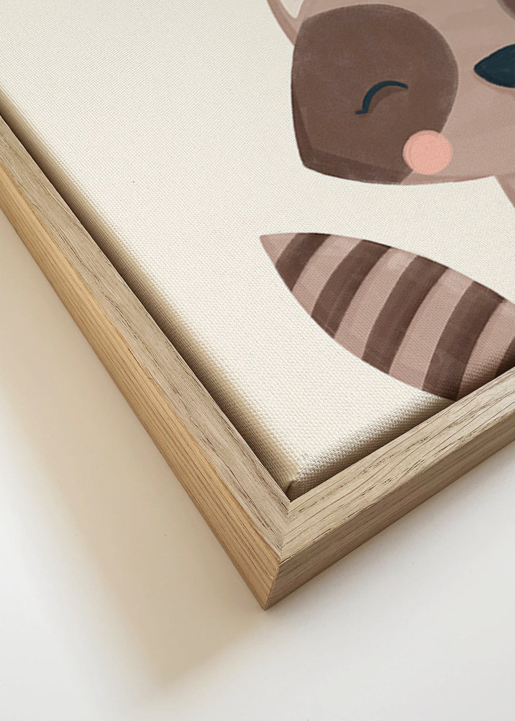 Lámina infantil mapache sonriente – Canvas detail