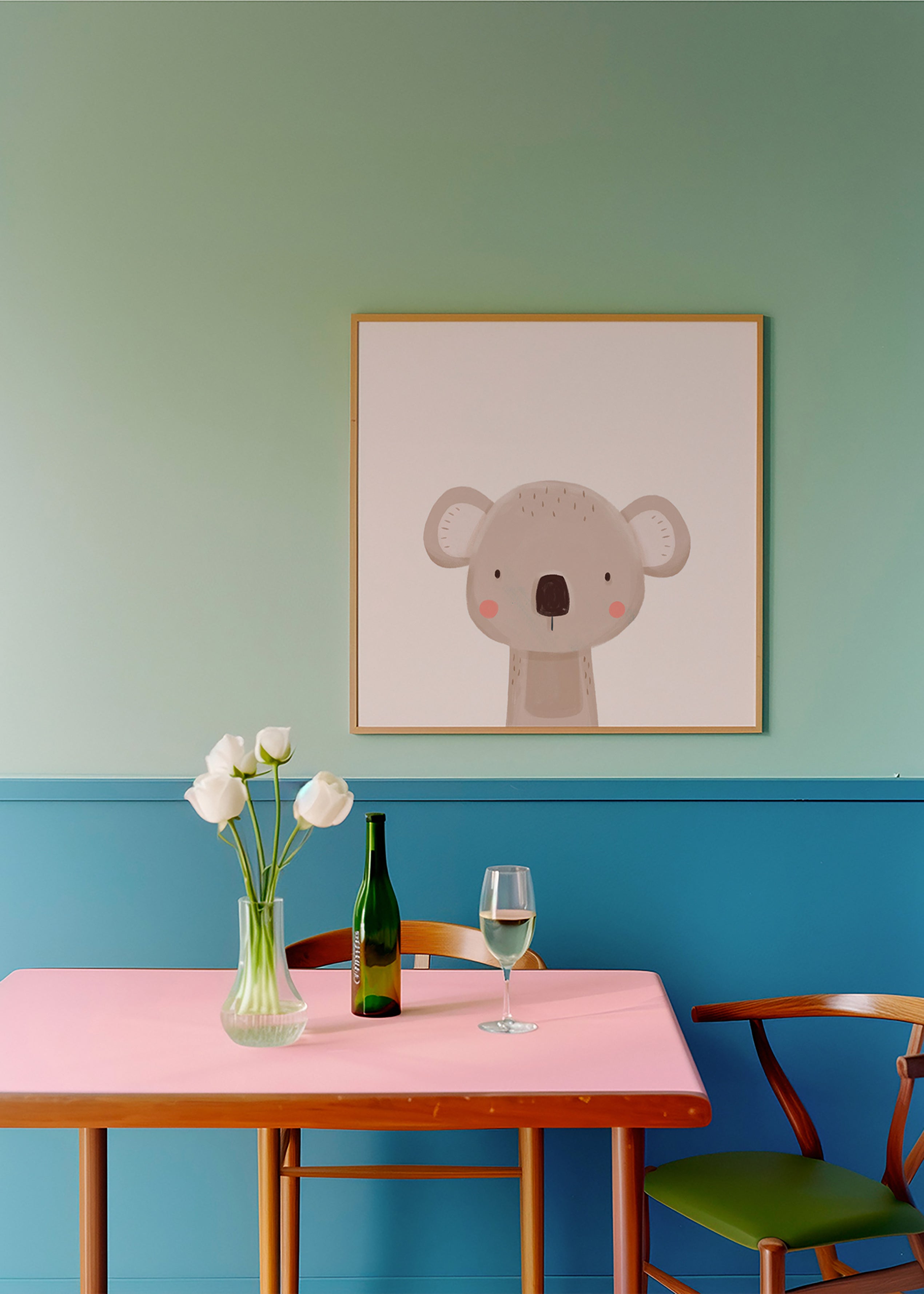 Children's print cute koala portrait