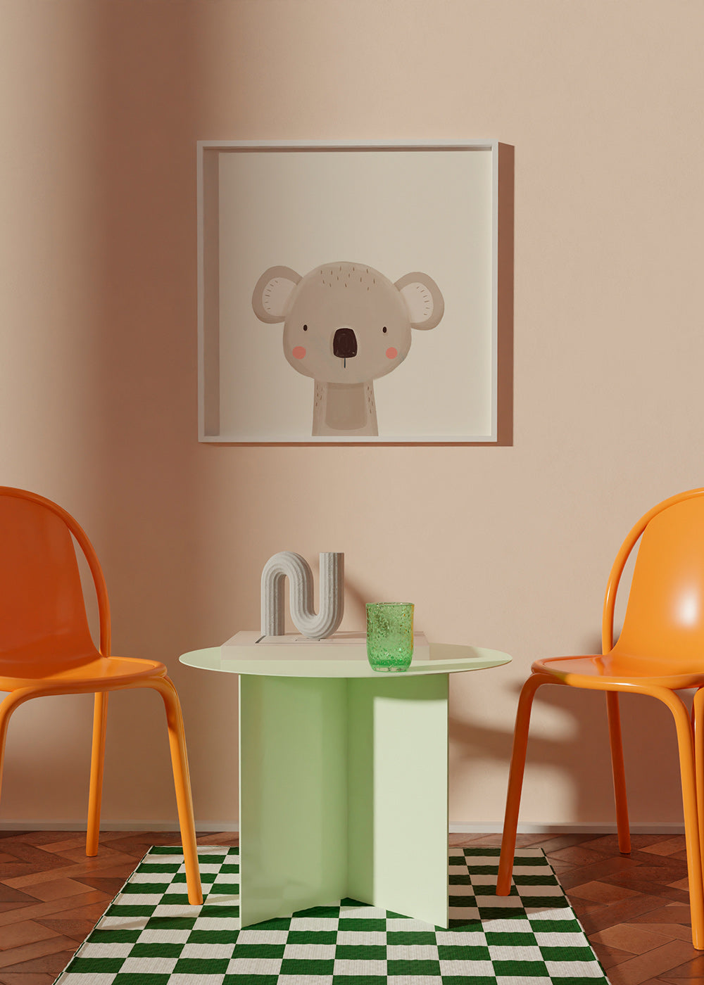 Children's print cute koala portrait