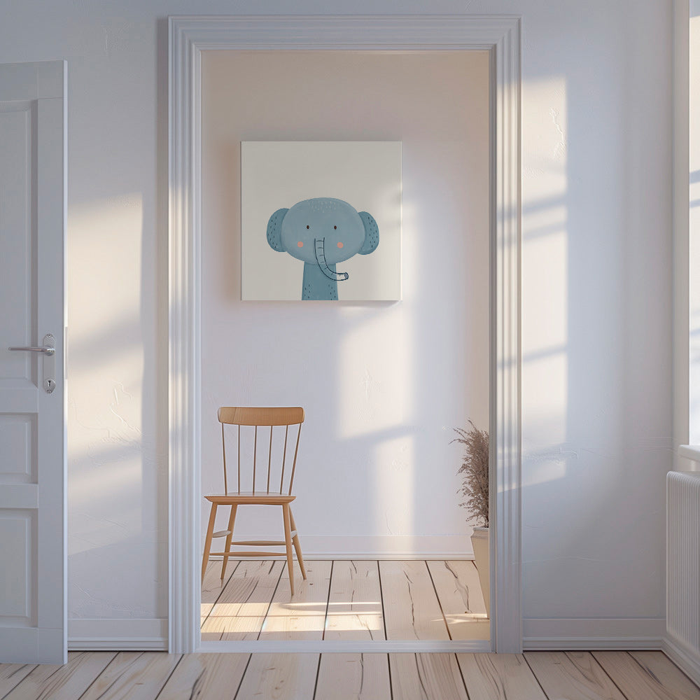 Children's print cheerful blue elephant