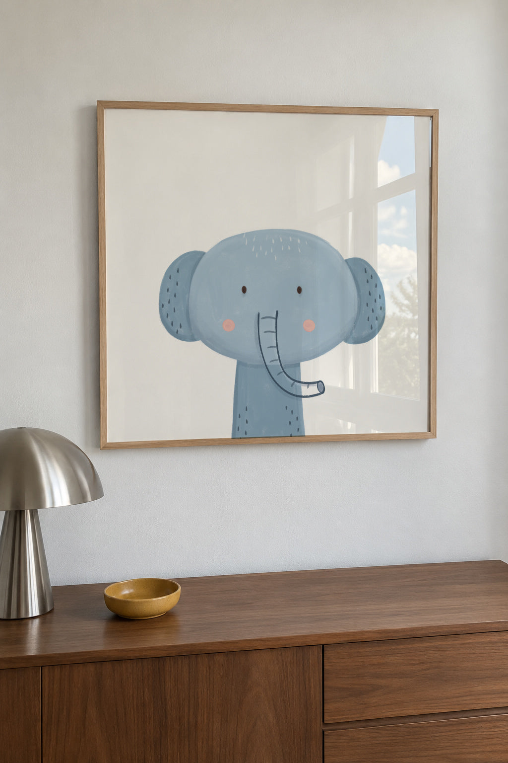 Sweet elephant - Framed poster in an interior