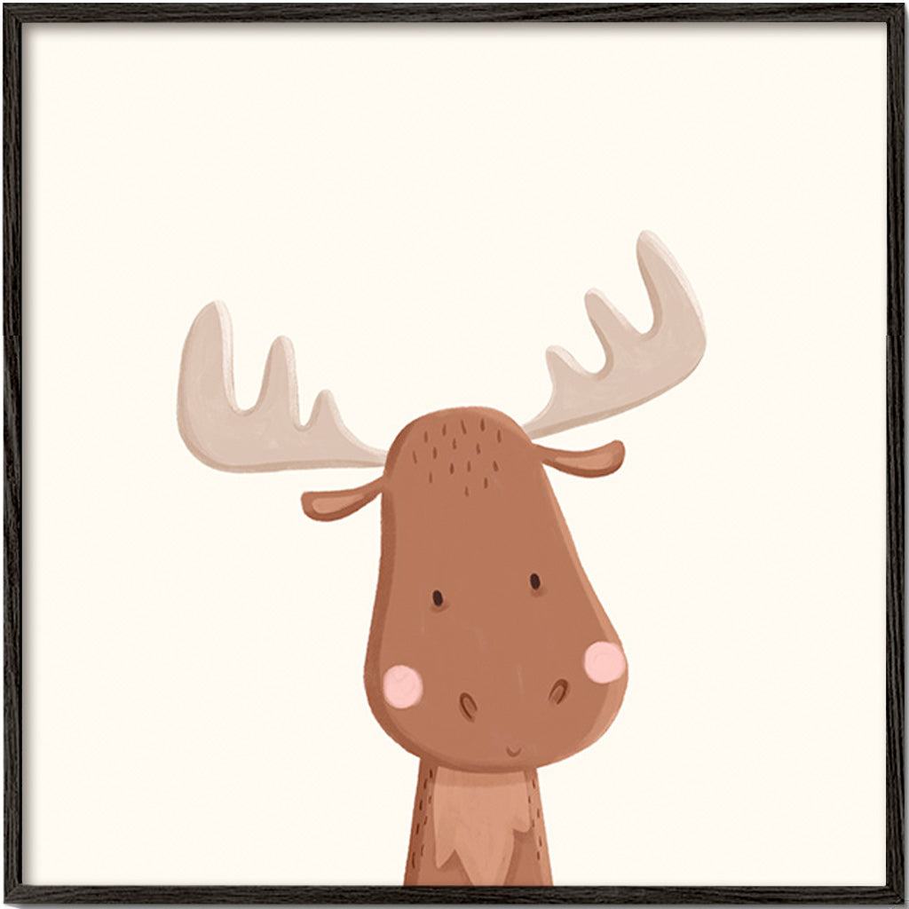 Moose illustration for kids with soft background
