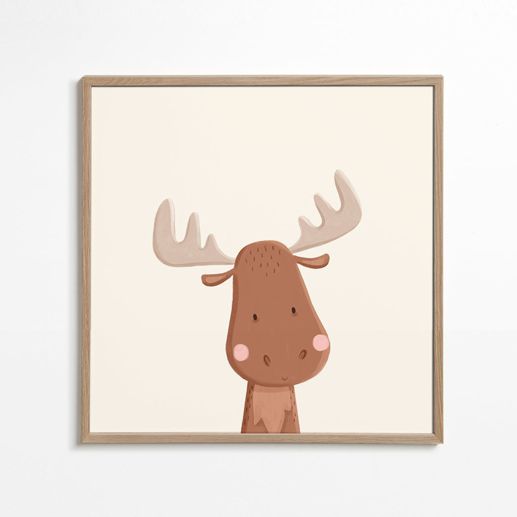 Moose illustration for kids with soft background