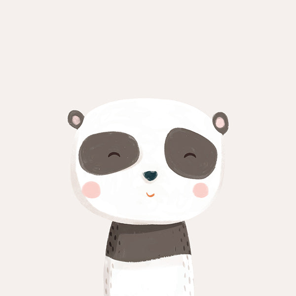 Lámina infantil panda dulce ilustrada