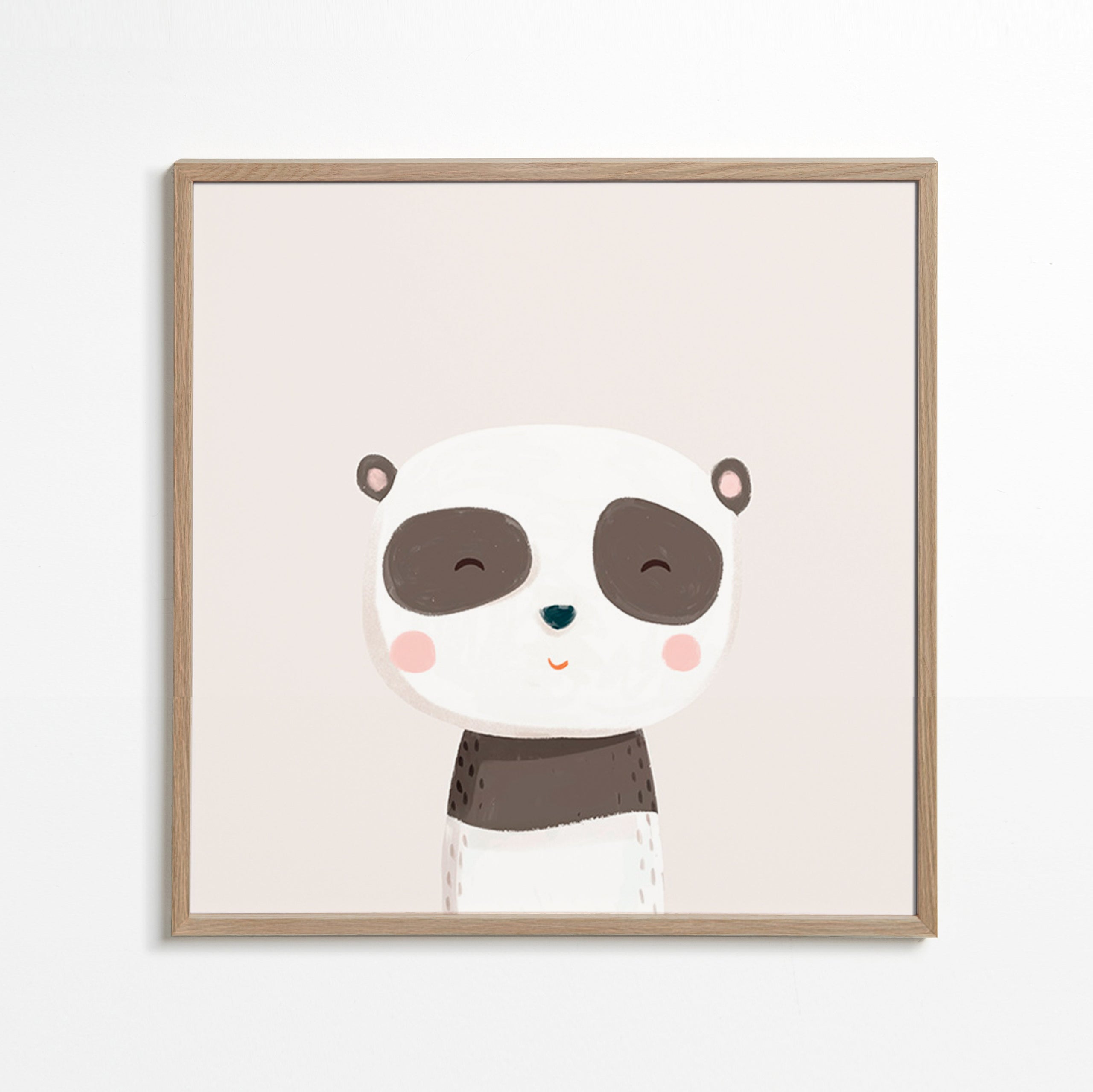 Lámina infantil panda dulce ilustrada – Oak Frame