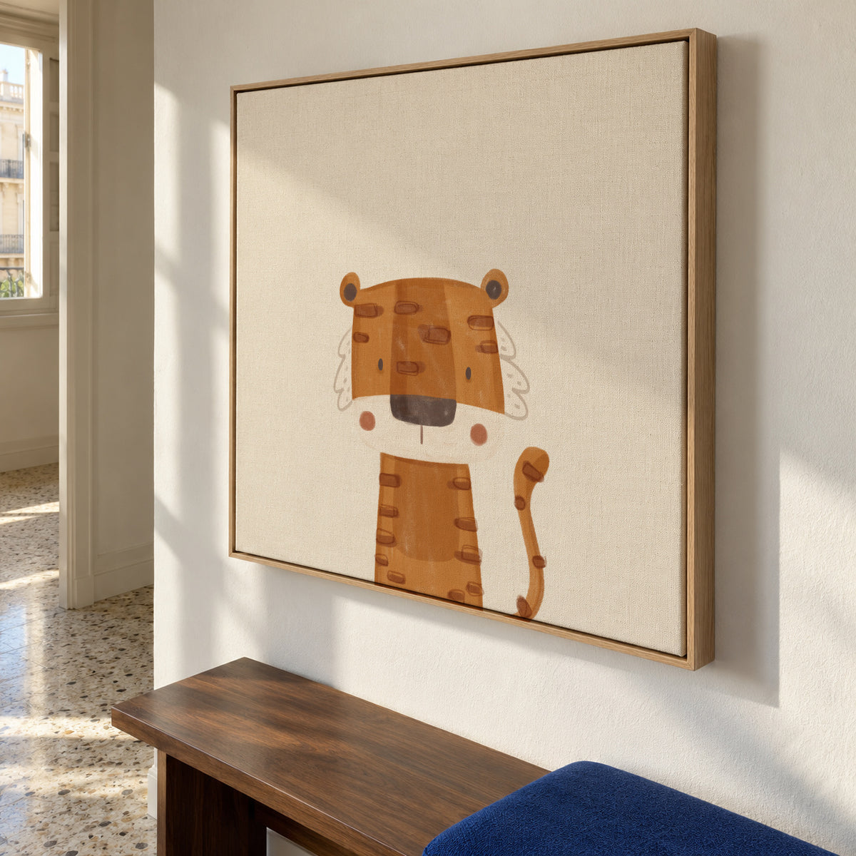 Sweet tiger - Framed canvas in an interior