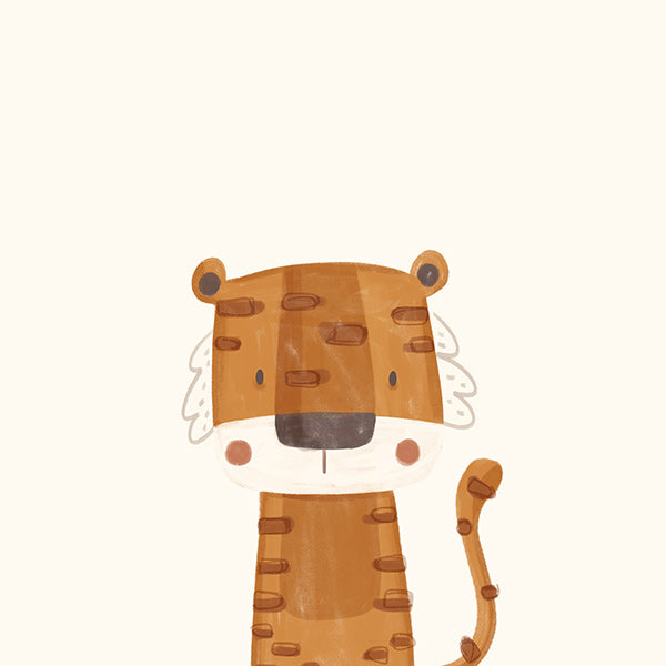 Lámina infantil tigre sonriente