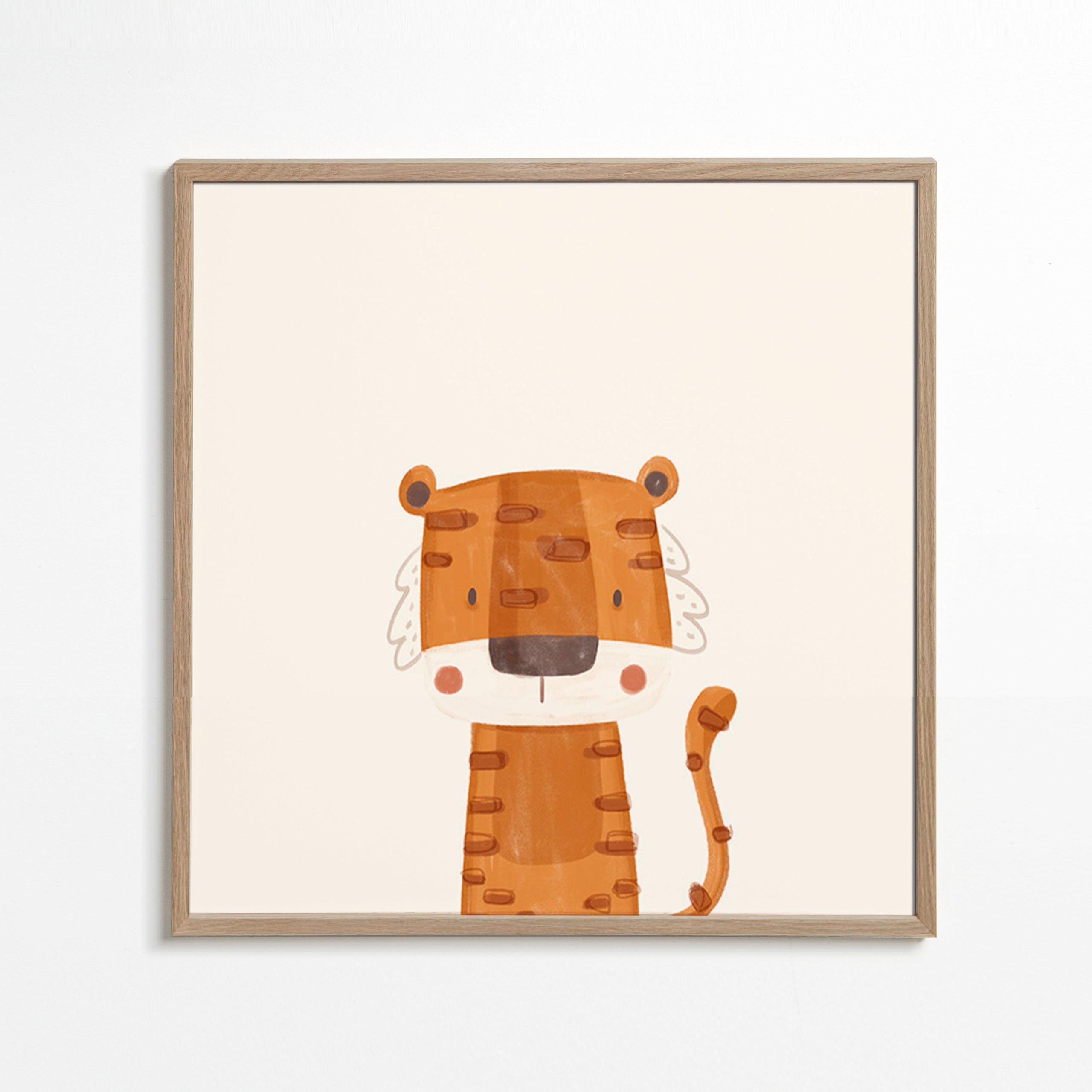 Lámina infantil tigre sonriente – Oak Frame