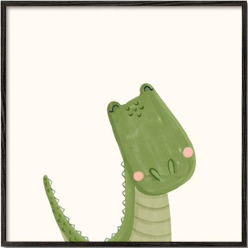 Lámina infantil cocodrilo sonriente – Black Frame