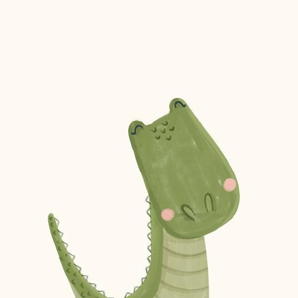 Children's print smiling crocodile
