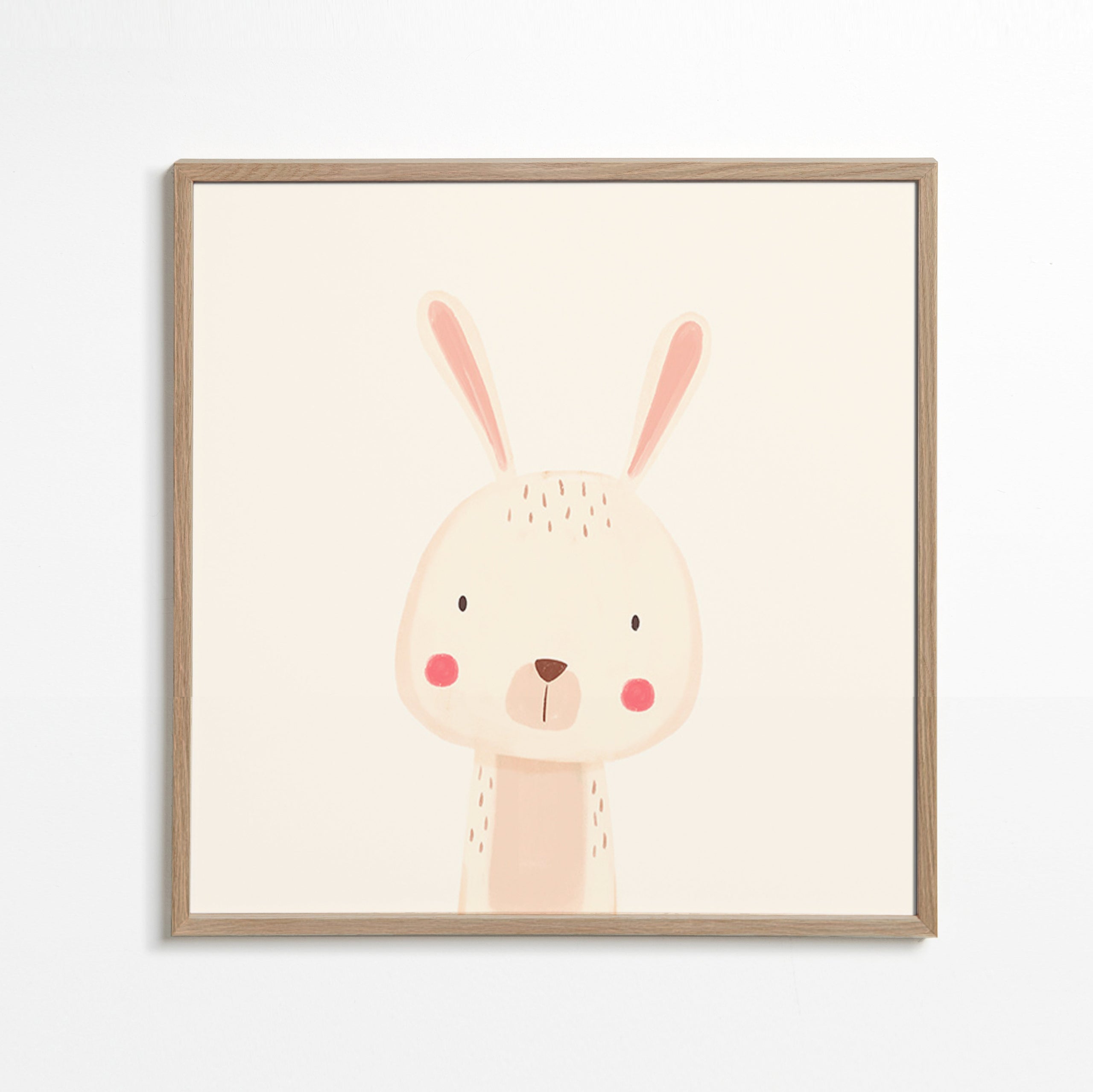 Lámina infantil con conejo tierno – Oak Frame
