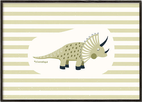 Kids print Triceratops green
