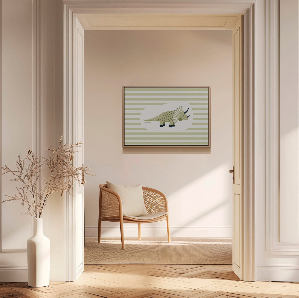 Lámina infantil Triceratops verde – Canvas1