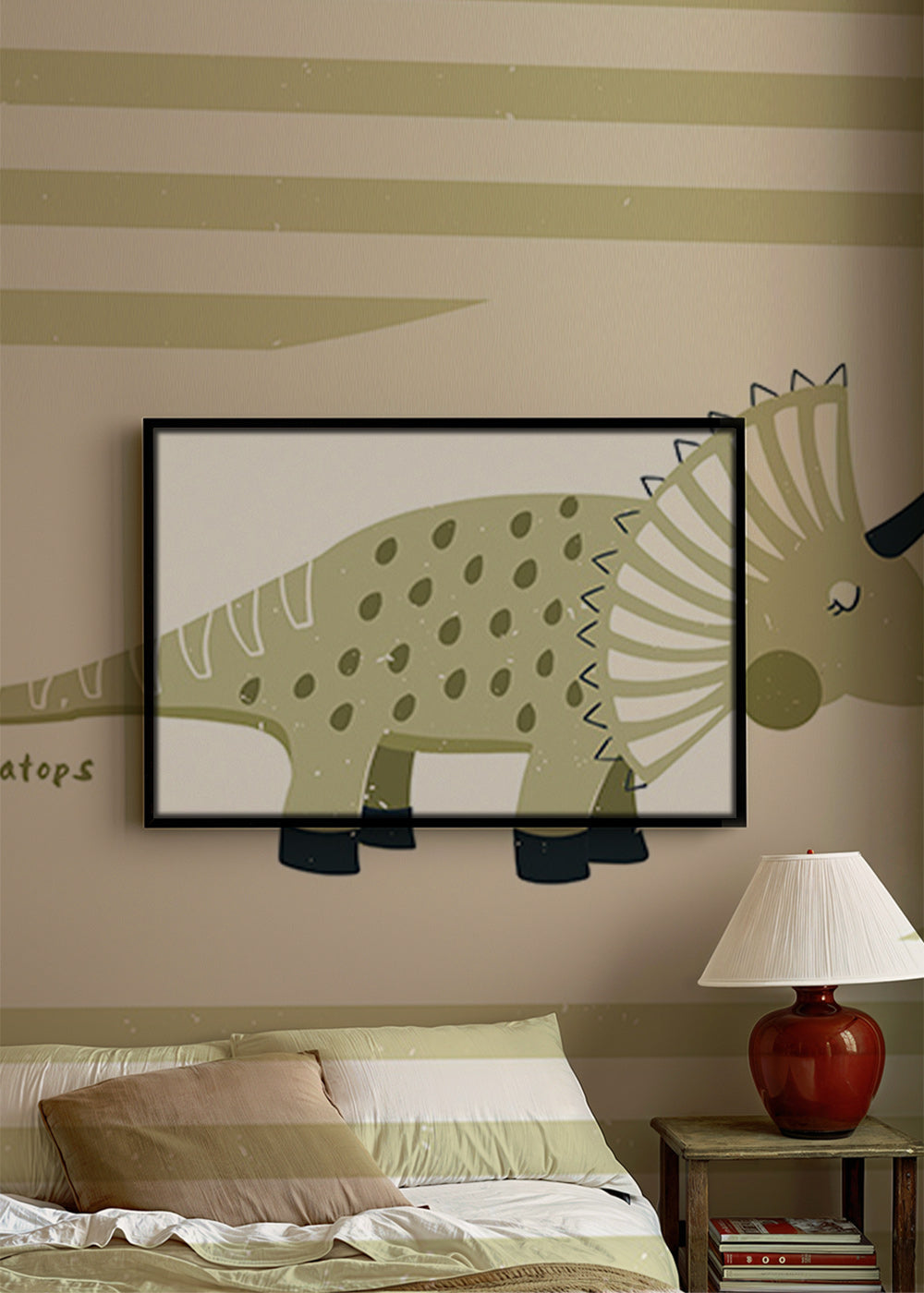Lámina infantil Triceratops verde – Canvas2