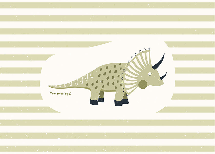 Lámina infantil Triceratops verde