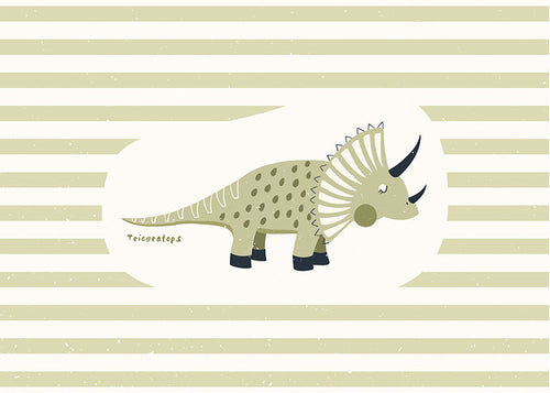 Kids print Triceratops green