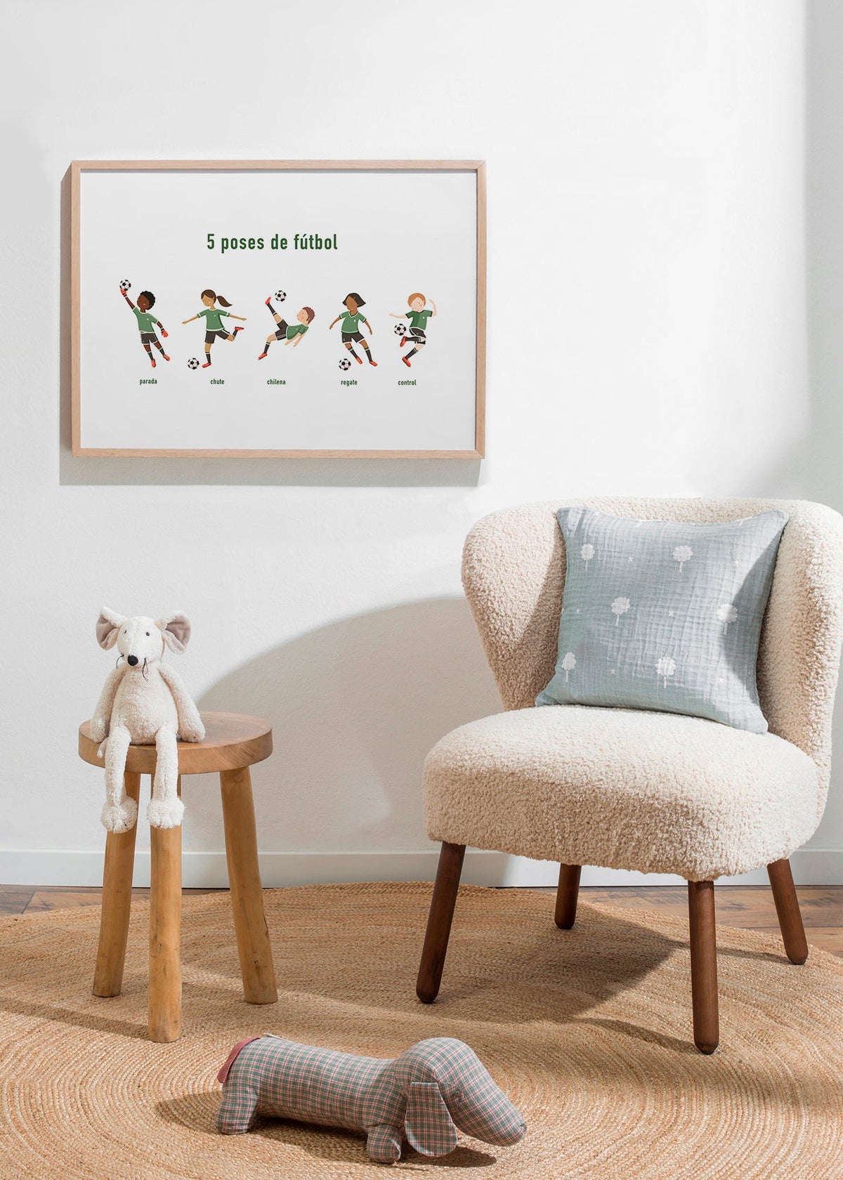 Cuadro deportivo con 5 poses de fútbol – Product1