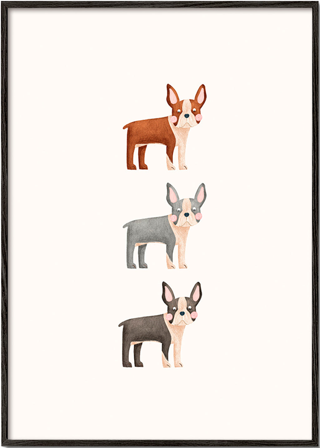 Artwork Three Boston Terriers