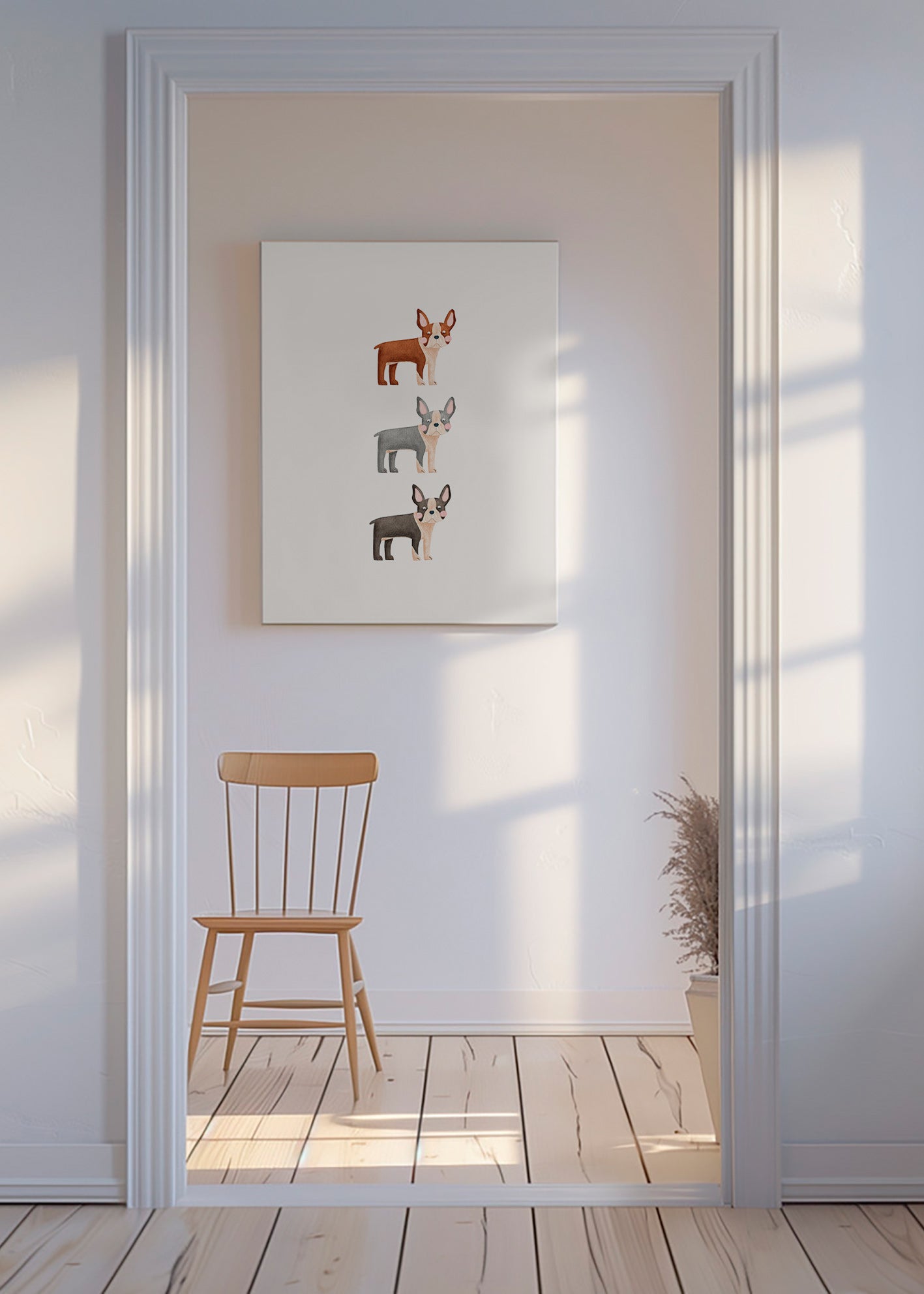 Artwork Three Boston Terriers