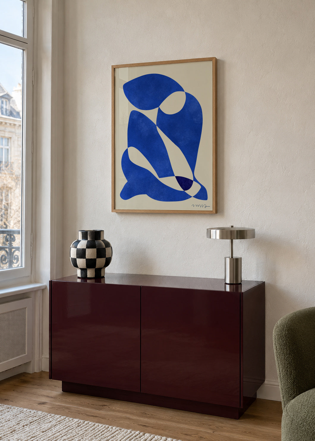 Blue Nude - Framed poster in an interior