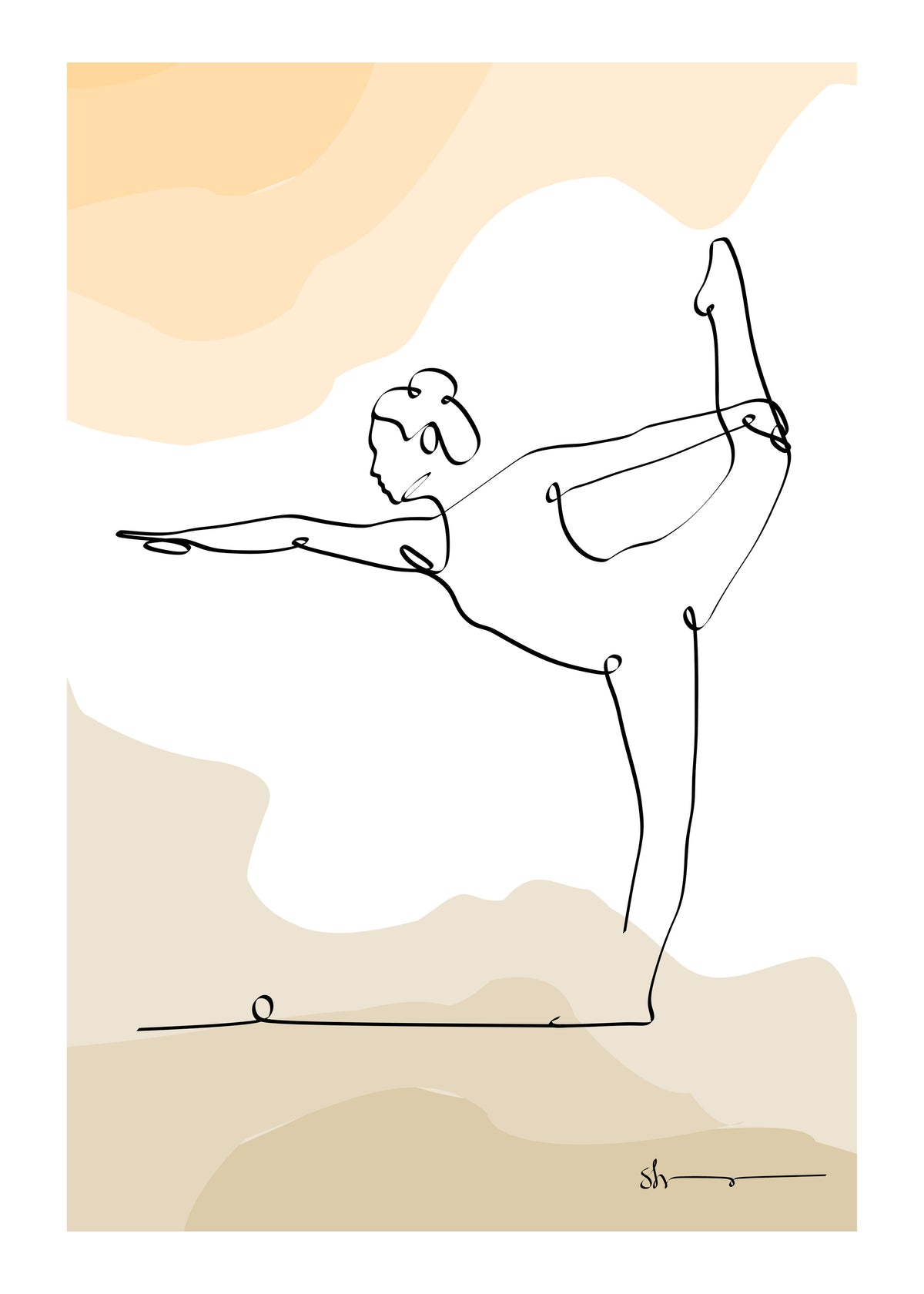 Lord of Dance Pose - Natarajasana - Unframed art print