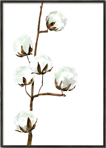 Watercolor cotton branch II