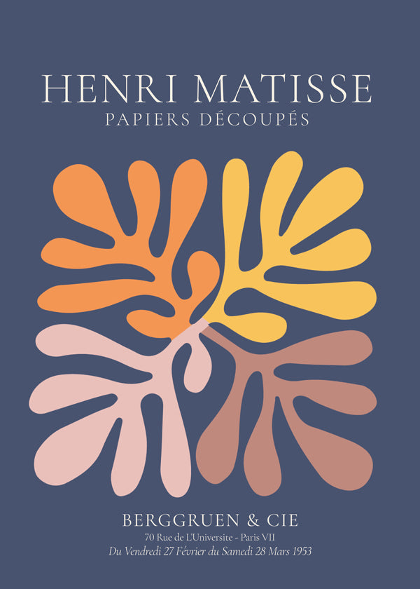 Henri Matisse NAVY papiers decoupes I