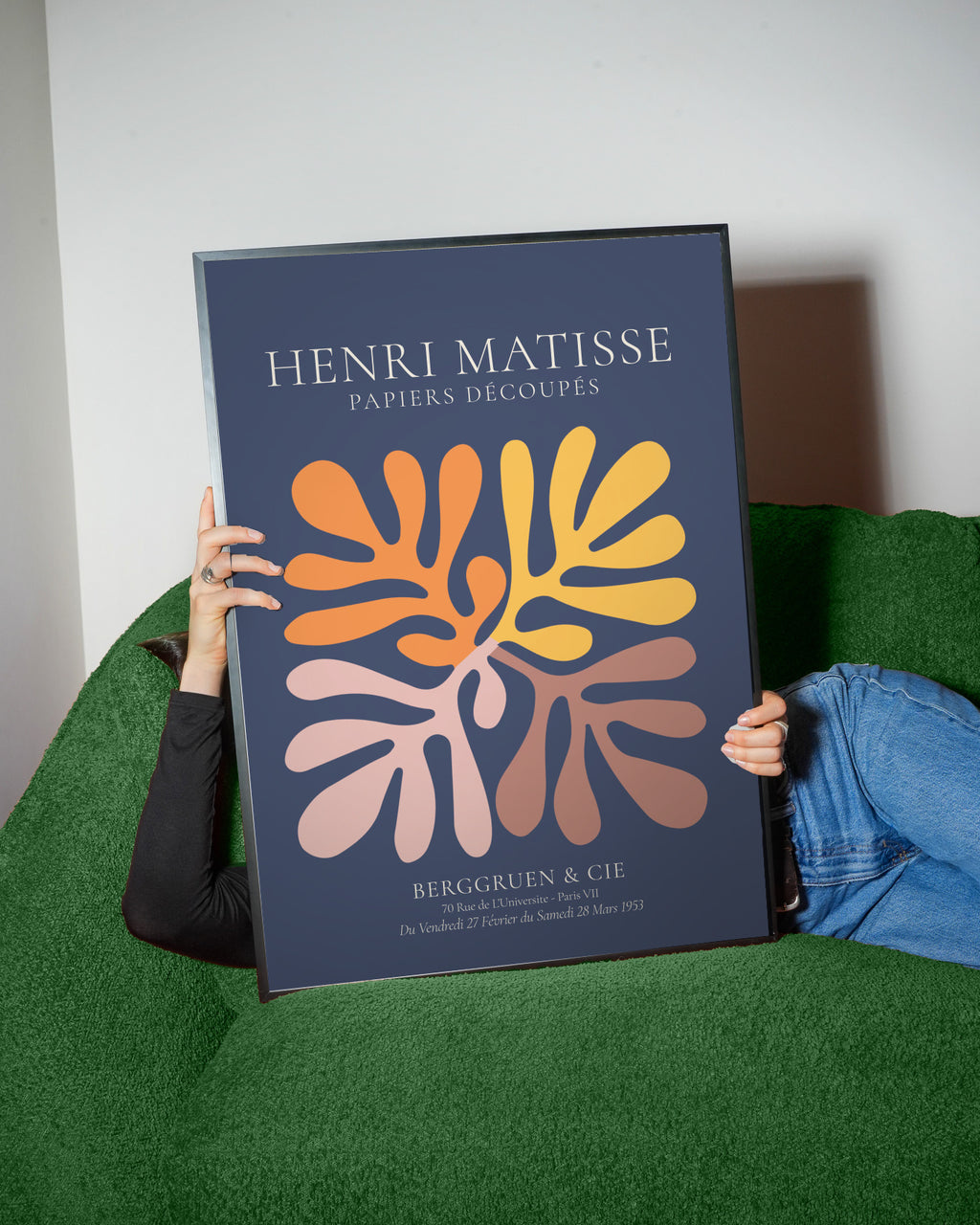 Henri Matisse NAVY papiers découpés I - Framed poster detail