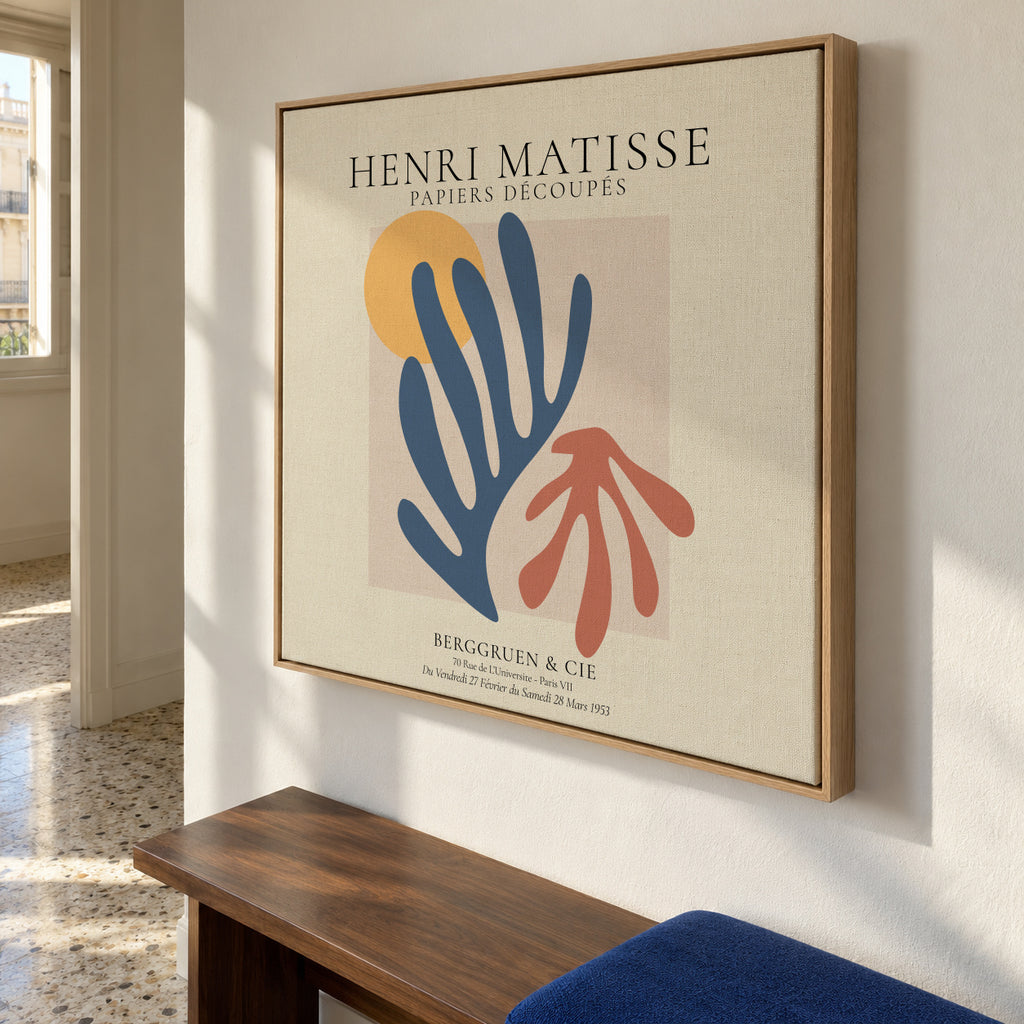 Henri Matisse papiers découpés IXX - Framed canvas in an interior