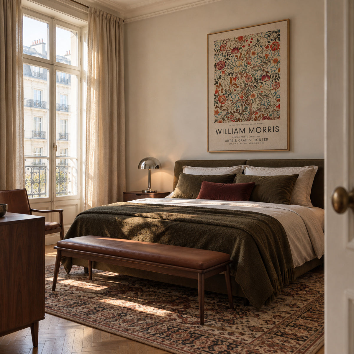 William Morris pattern III - Framed canvas in an interior