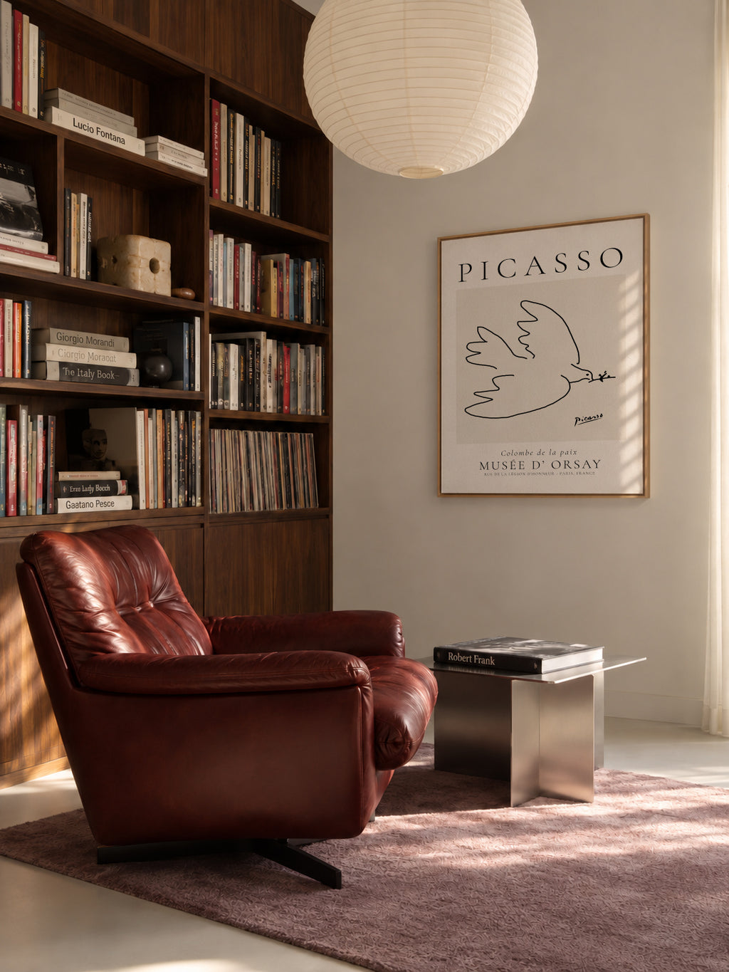 Pablo Picasso Animals Drawings Dove La colombe de paix - Framed canvas in an interior