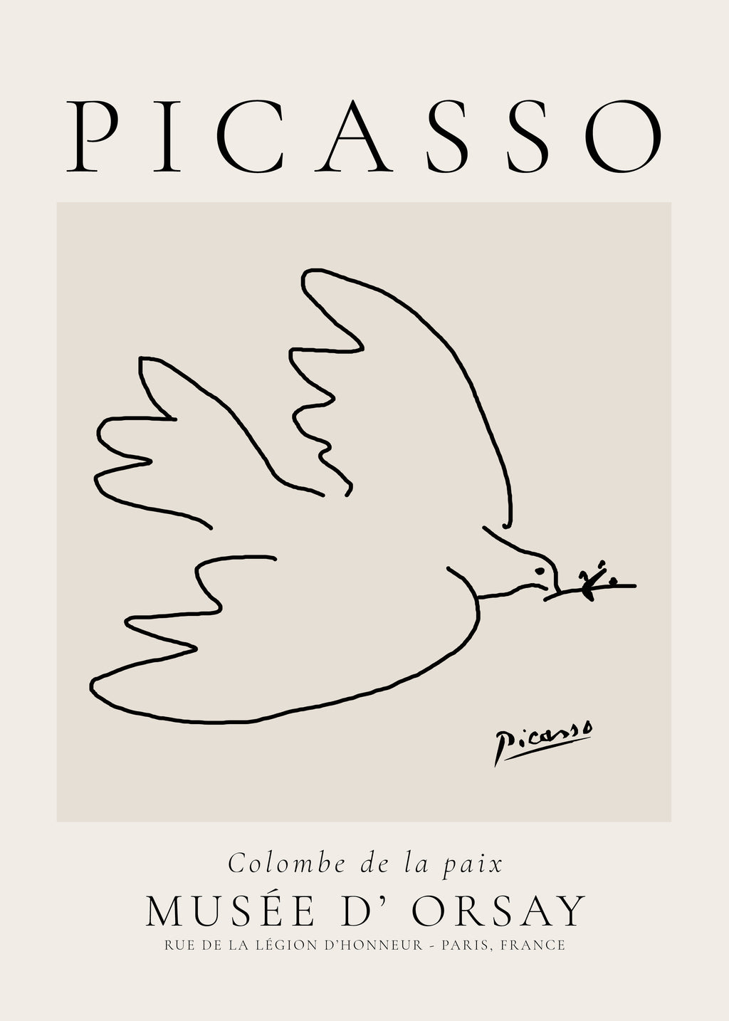 Pablo Picasso Animals Drawings Dove La colombe de paix - Unframed art print
