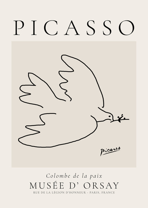 Pablo Picasso Animals Drawings Dove La colombe de paix - Unframed art print