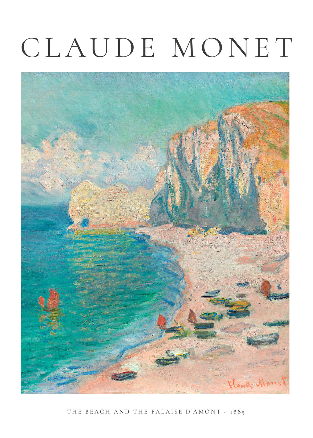 Claude Monet THE BEACH AND THE FALAISE D’AMONT - 1885 - Unframed art print