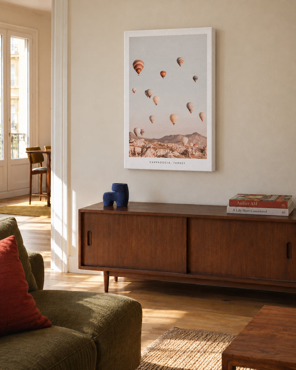 CAPPADOCIA, TURKEY - Unframed canvas in an interior