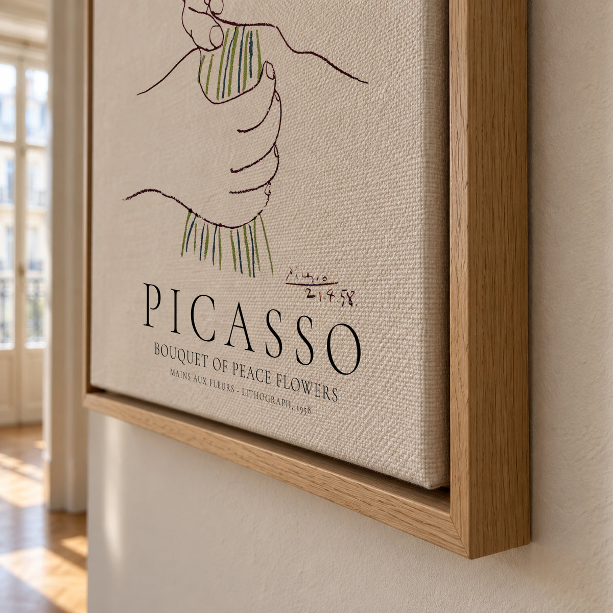Pablo Picasso Bouquet Of Peace - Framed canvas detail