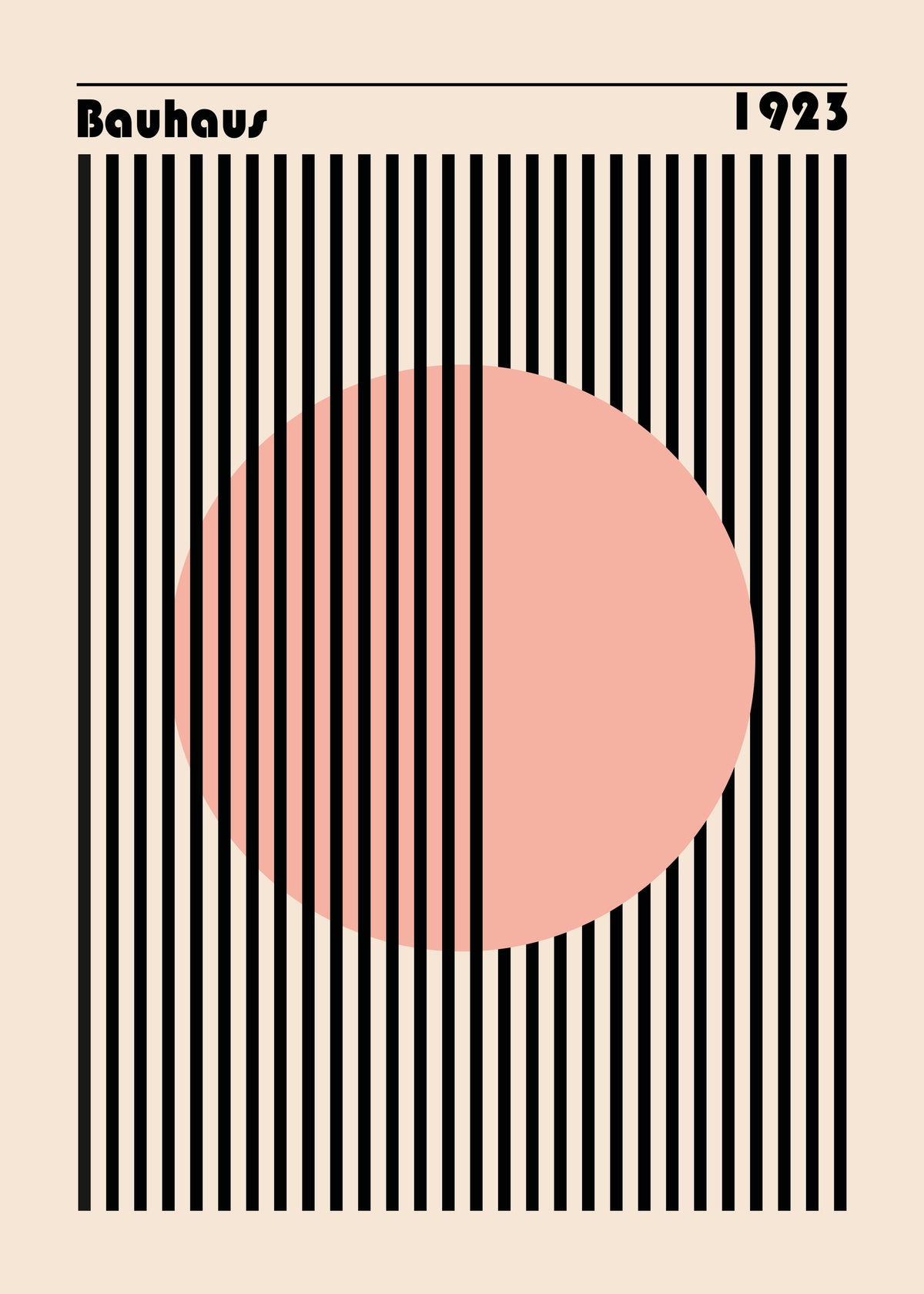 Bauhaus Pink Circle - Unframed art print