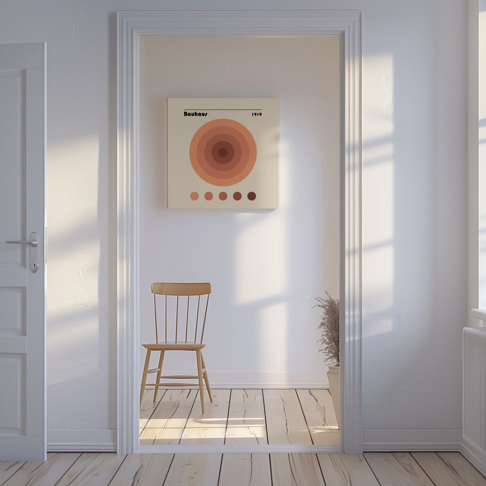Bauhaus circles II - Unframed canvas in an interior