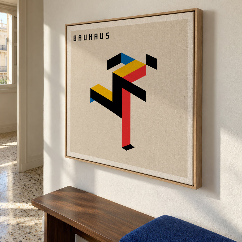 Bauhaus Running man II - Framed canvas in an interior