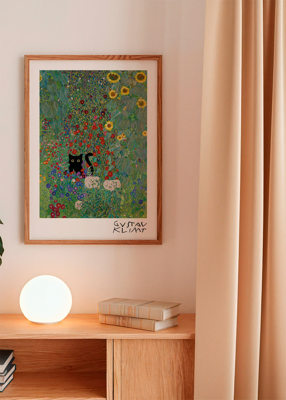 Gustav Klimt Garden Cat Print