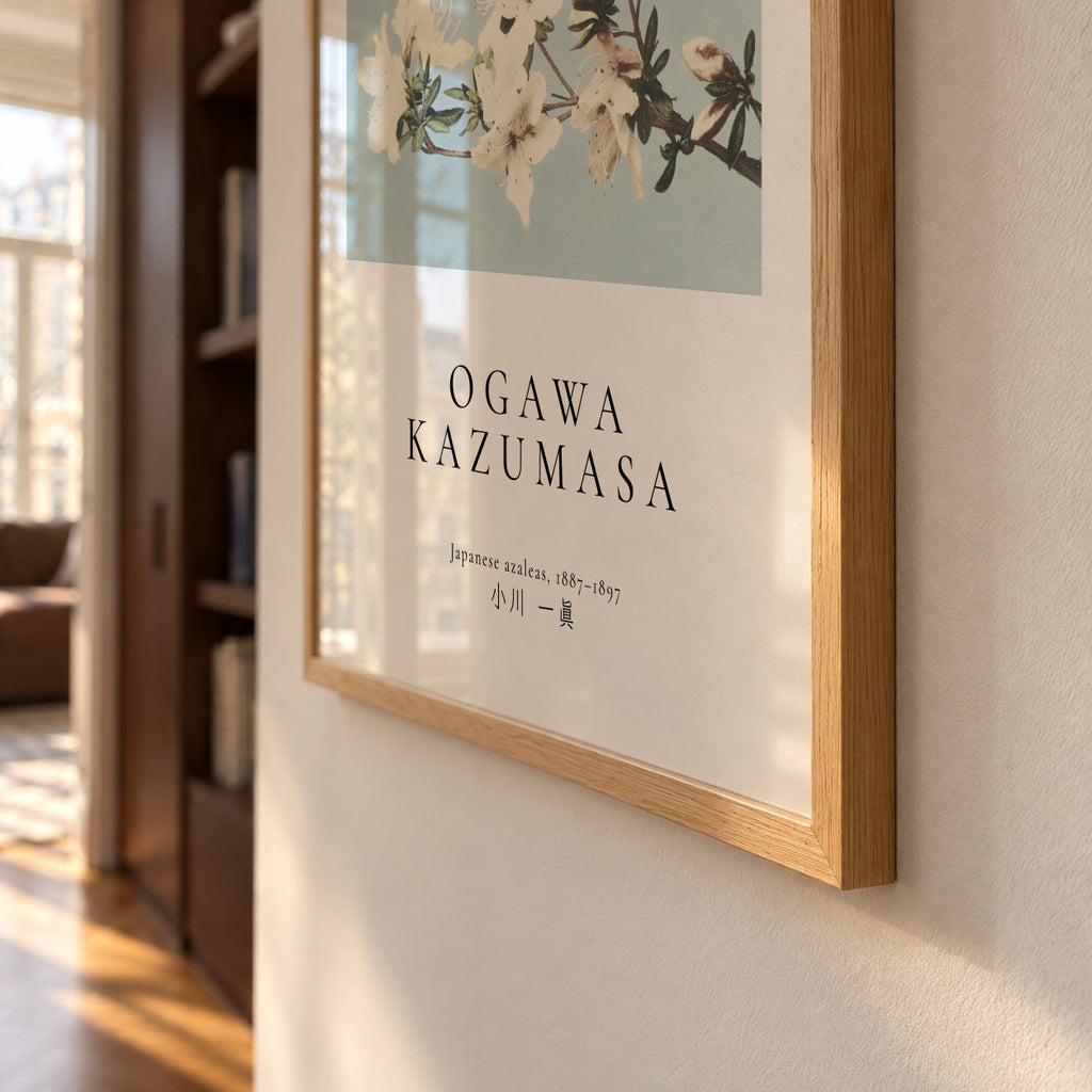 Japanese azaleas by Ogawa Kazumasa - Framed poster detail