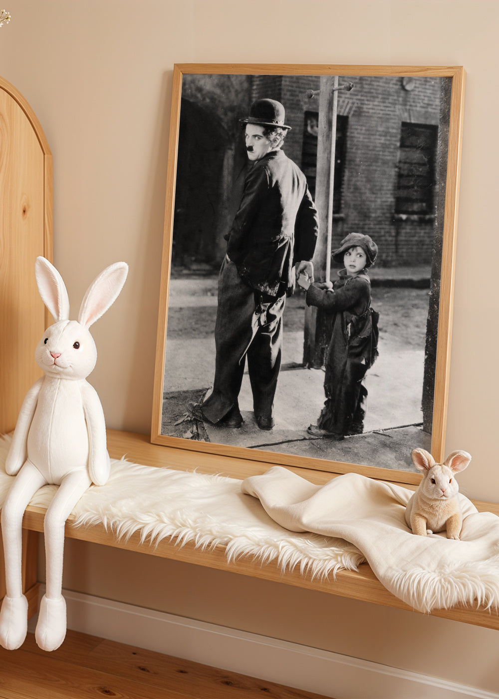 Charlie Chaplin Vintage Photograph - Framed poster in an interior