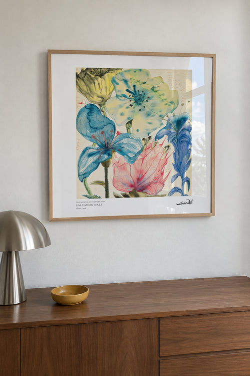 Salvador Dali fleurs I - Square - Framed poster in an interior