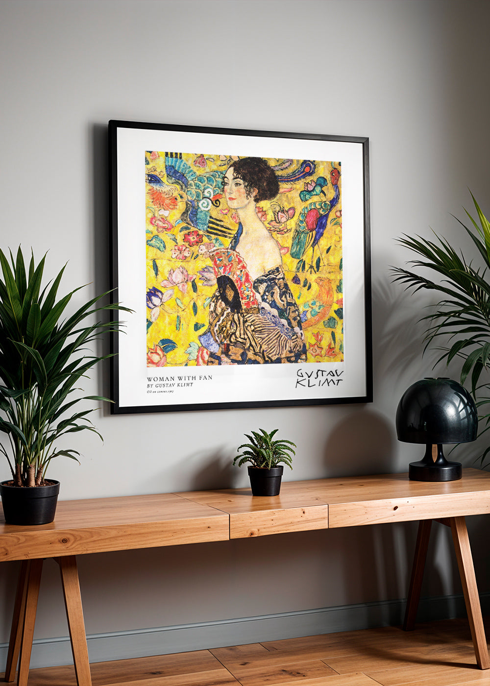 Woman with Fan by Gustav Klimt - Square